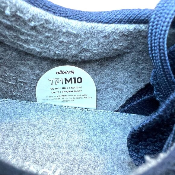 Allbirds Tree Pipers Navy Blue Sneakers Mens Size 10 Sustainable Comfort Lightwe - Picture 5 of 5